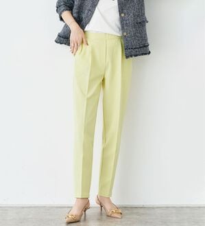 Pierrot（ピエロ）の「【選べる丈】高見えすっきりテーパードパンツ（フルレングスパンツ）」｜ライトイエロー
