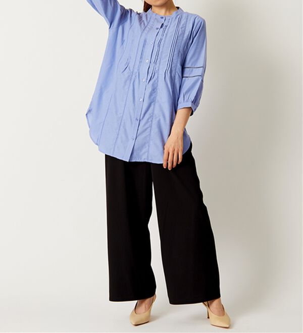 BELLUNA（ベルーナ）の「機能付リネン混ピンタック使いシャツチュニック（チュニック）」｜詳細画像