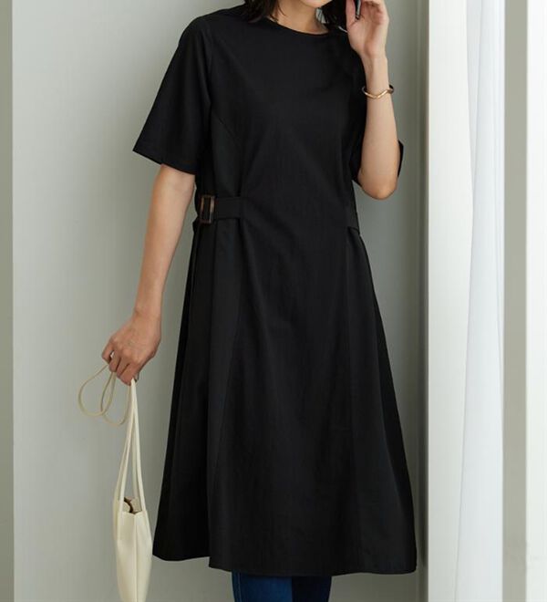 BELLUNA（ベルーナ）の「サイドバックル異素材切替ワンピース（その他ワンピース）」｜詳細画像