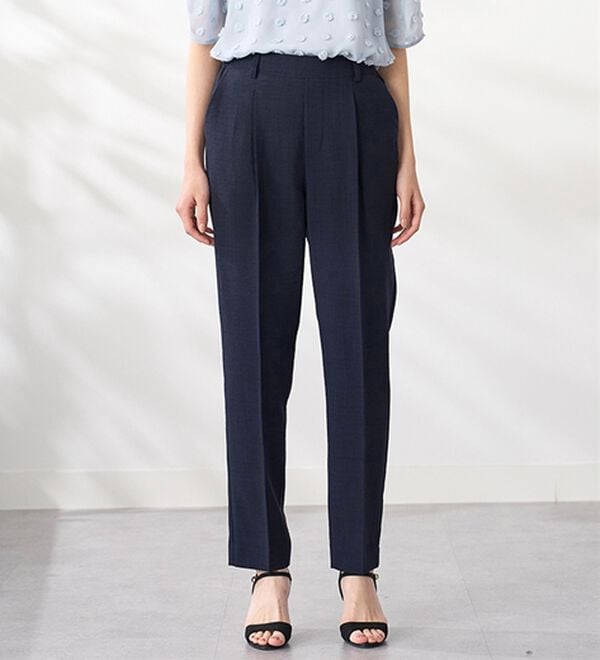 BELLUNA（ベルーナ）の「ヒンヤリ爽快！麻調ビンテージテーパードパンツ（テーパードパンツ）」｜詳細画像