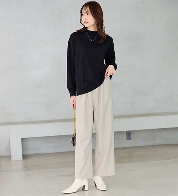 BELLUNA（ベルーナ）の「なめらかコーデュロイワイドパンツ（ワイドパンツ・ガウチョ）」｜詳細画像