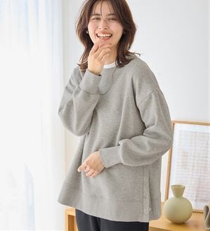 Viola e Viola（ヴィオラ エ ヴィオラ）の「大人の抜け感裏起毛サイドボタントップス（トレーナー・スウェット）」｜杢グレー