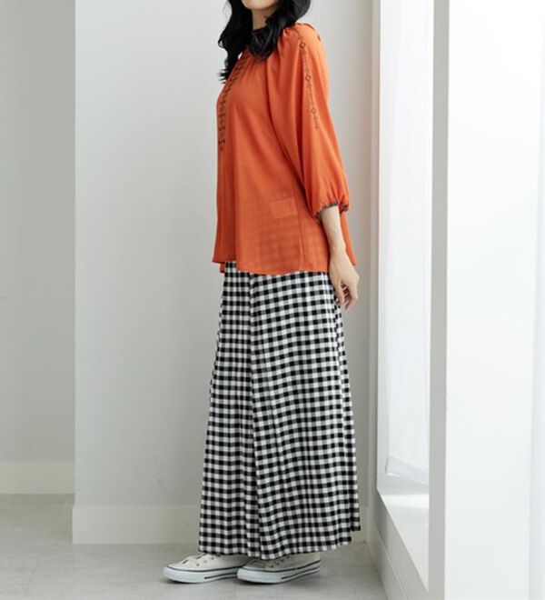 BELLUNA（ベルーナ）の「シフォン素材刺しゅうデザインブラウス（ブラウス）」｜詳細画像