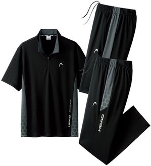 「【３点セット】＜ヘッド＞吸水速乾スポーツウェア３点セット（メンズスポーツウェア（トップス））」｜ブラック