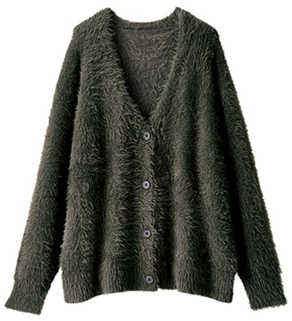 BELLUNA（ベルーナ）の「ふんわりシャギー素材ニットカーディガン（ニットカーディガン）」｜詳細画像