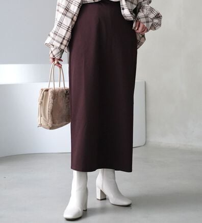 A HAPPY MARILYN（アハッピーマリリン）の「【Ｌ～８Ｌ】腰の張りを拾わない カラーで楽しむ 裏起毛バージョン タイトスカート（ロングスカート）」