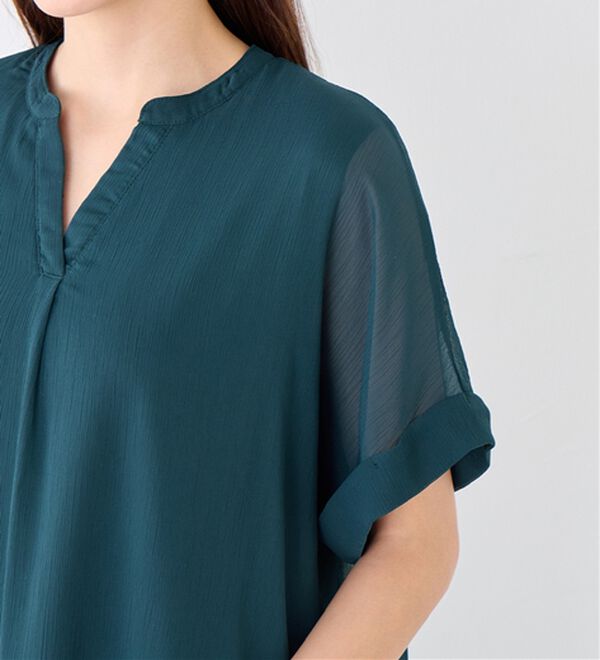 Viola e Viola（ヴィオラ エ ヴィオラ）の「【５つの機能付】すっきり魅せスキッパーＡラインチュニック（チュニック）」｜詳細画像