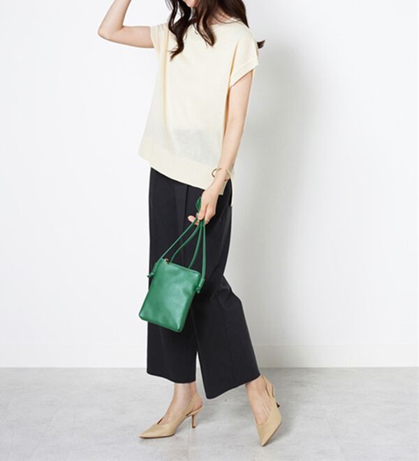 BELLUNA（ベルーナ）の「麻入りストレッチタックワイドパンツ（ワイドパンツ・ガウチョ）」｜詳細画像