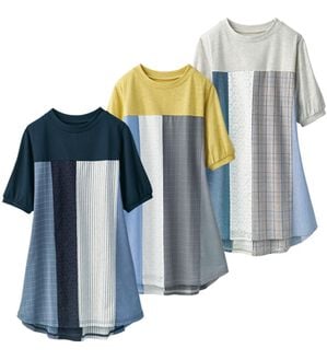 LAVIENNE（ラヴィエンヌ）の「【３色組】着るだけでかわいい！切替チュニック（チュニック）」｜3色組