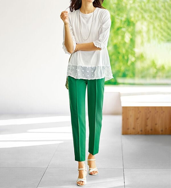 BELLUNA（ベルーナ）の「裾シアードット切替プルオーバー（カットソー）」｜詳細画像