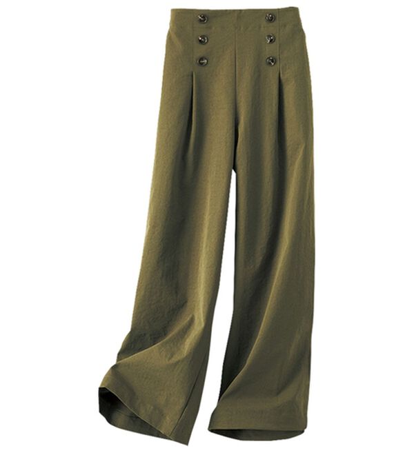 BELLUNA（ベルーナ）の「サラもち！快適ビンテージ調素材ワイドパンツ（ワイドパンツ・ガウチョ）」｜詳細画像