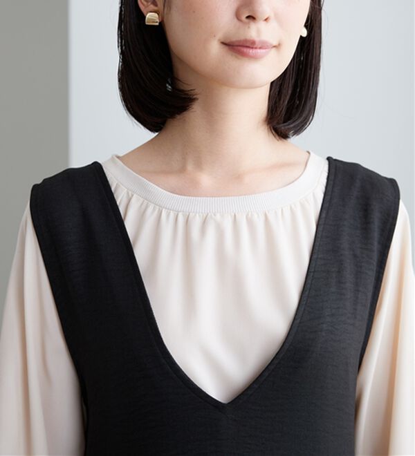 BELLUNA（ベルーナ）の「体型カバー！ペプラムジャンパースカート（ジャンパースカート）」｜詳細画像