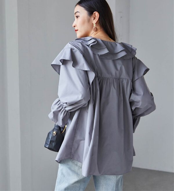 ビッグカラーフリルブラウス - ベルーナ【公式】