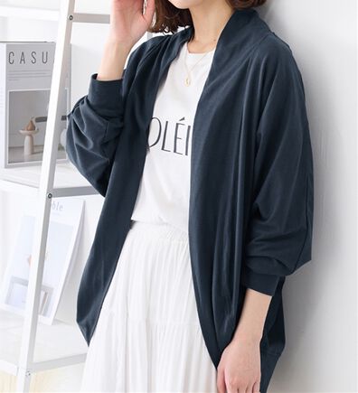 Viola e Viola（ヴィオラ エ ヴィオラ）の「【５つの機能付】ＵＶ対策に！ひんやり　ゆるドルマンカーディガン（ニットカーディガン）」