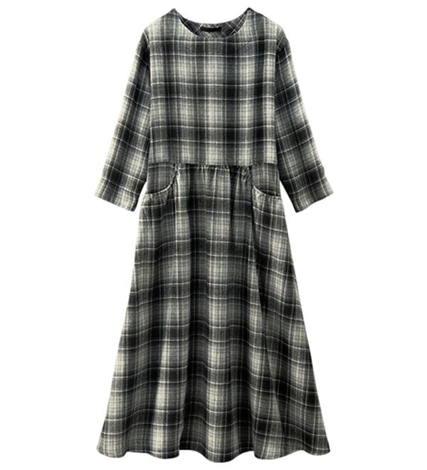 BELLUNA（ベルーナ）の「ゆったりギャザーポケット付ワンピース（その他ワンピース）」｜詳細画像