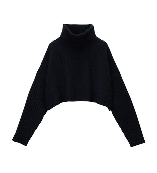 タートルネックショート丈ニット - ベルーナ【公式】 