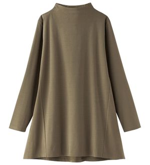 BELLUNA（ベルーナ）の「艶やかコットン１００％チュニック（チュニック）」｜ダークトープ