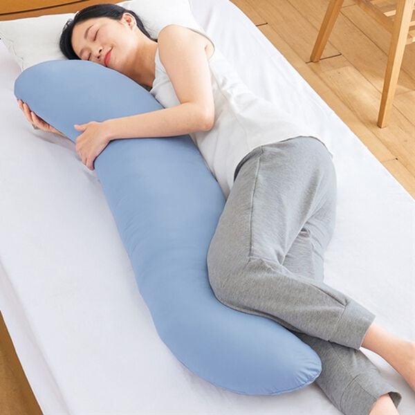 「癒しのふんわりＳ字抱き枕（枕）」｜冷感ブルー