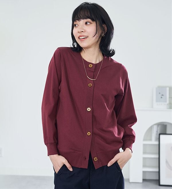 BELLUNA（ベルーナ）の「綿１００％リブ使いカーディガン（その他カーディガン）」｜詳細画像