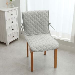 iellio（イエリオ）の「はっ水麻風チェアカバー滑り止め付＜汚れ防止・キズ隠し・撥水・オールシーズン＞（チェアカバー・チェアパッド）」｜グレー