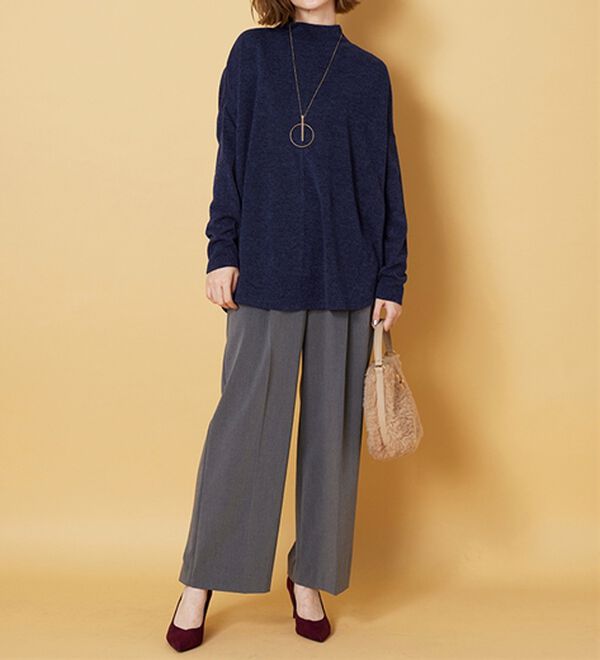 BELLUNA（ベルーナ）の「杢調素材ドルマンデザインチュニック（チュニック）」｜詳細画像