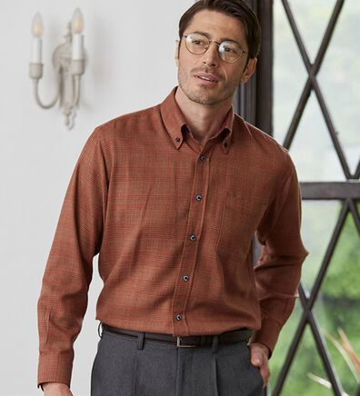 「着脱簡単！洗えるウールブレンドシャツ（メンズシャツ）」