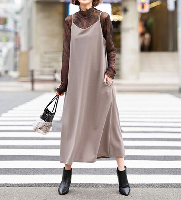 BELLUNA（ベルーナ）の「シアープルオーバー付！ワンピースアンサンブル（その他ワンピース）」｜詳細画像