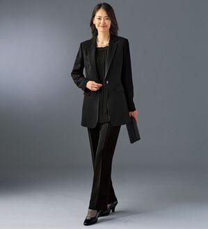 BELLUNA（ベルーナ）の「【３点セット】洗えるストレッチ素材！フォーマルパンツ３点セット（ブラックフォーマル（喪服・礼服））」｜黒