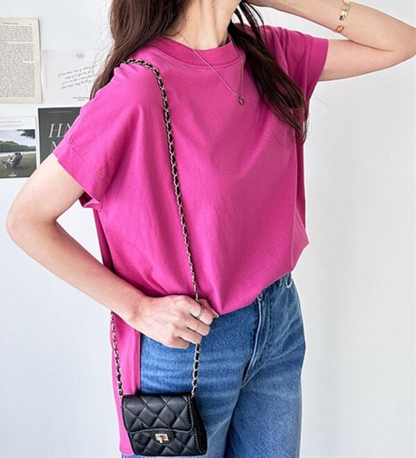 GeeRA（ジーラ）の「綿１００％フレンチスリーブチュニックＴシャツ（カットソー）」｜詳細画像