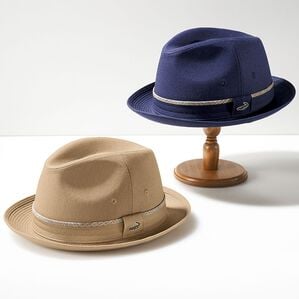 「＜クロコダイル＞日本製　麻綿中折れハット（メンズ帽子）」｜詳細画像