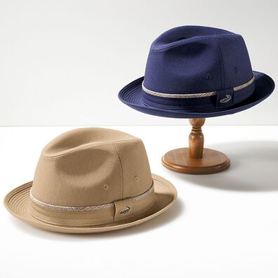 「＜クロコダイル＞日本製　麻綿中折れハット（メンズ帽子）」