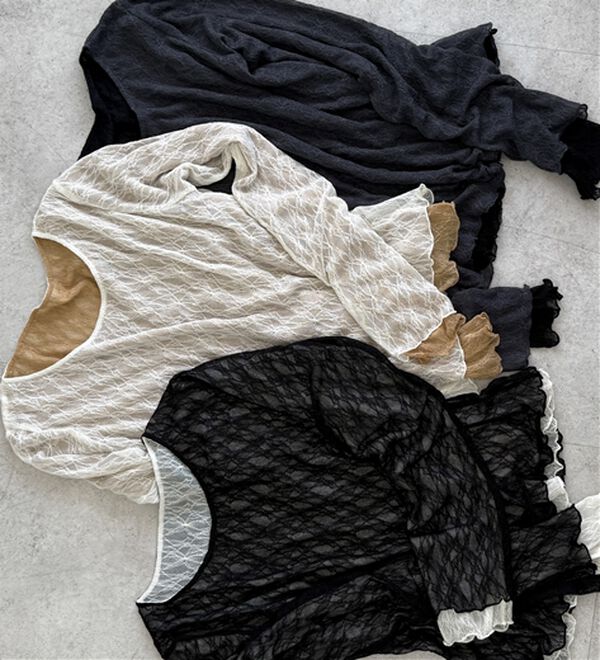 RANAN（ラナン）の「リバーシブルシアーレースＴ（カットソー）」｜詳細画像