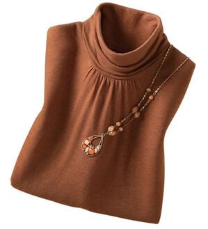 ルフラン（ルフラン）の「ぬくもりのテンセル（ＴＭ）繊維&times;ウールプルオーバー（カットソー）」｜オレンジ