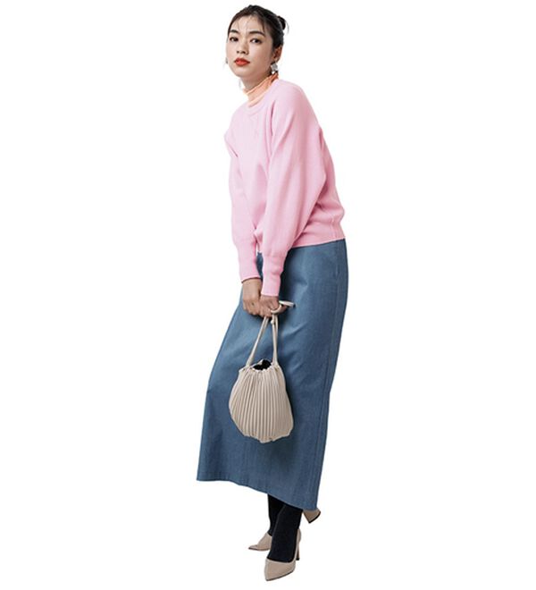 RANAN（ラナン）の「前後２ＷＡＹ！メロウ使いニットソーフリルプルオーバー（カットソー）」｜詳細画像