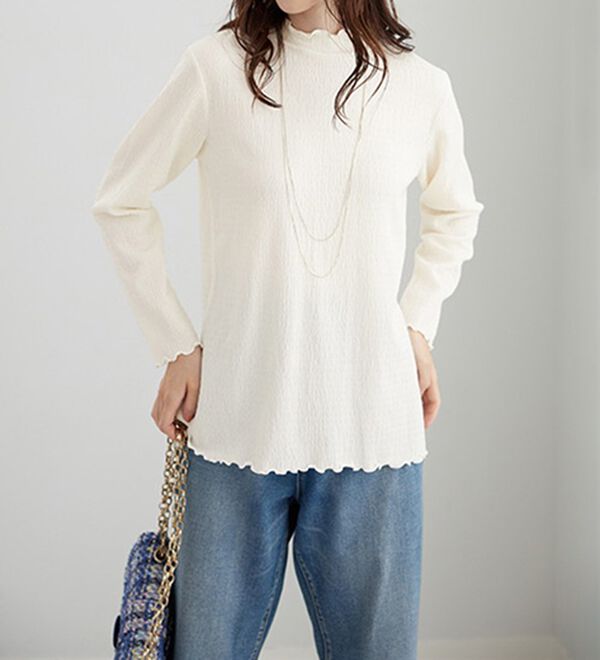 BELLUNA（ベルーナ）の「ジャカード素材メローデザインプルオーバー（カットソー）」｜詳細画像