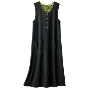 ルフラン（ルフラン）の「後ろも素敵なウール調ジャンスカ（ジャンパースカート）」｜黒