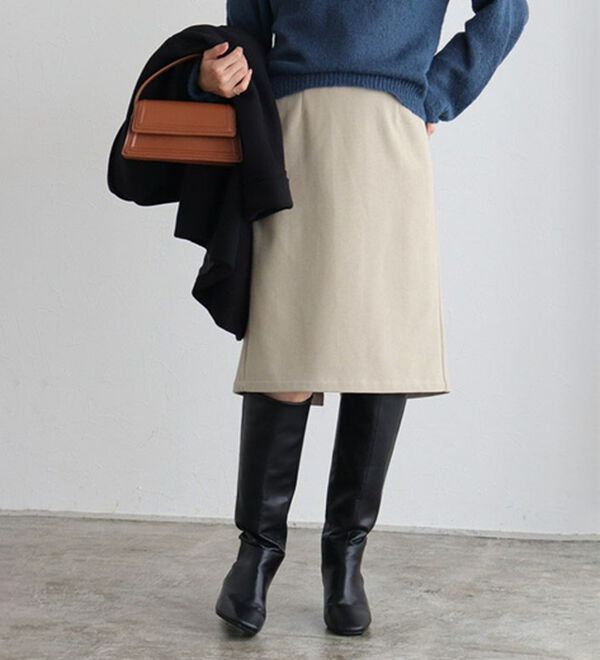 Pierrot（ピエロ）の「丈と柄が選べるカシミヤタッチＩラインスカート（ロングスカート）」｜詳細画像