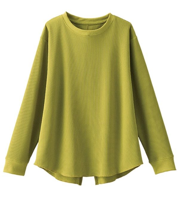 BELLUNA（ベルーナ）の「《快適Ｌａｂ．》 乾きやすい！ドライワッフルプルオーバー（カットソー）」｜詳細画像