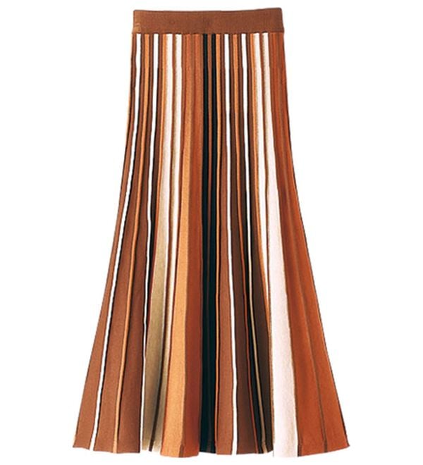 BELLUNA（ベルーナ）の「プリーツ風フレアーニットスカート（ロングスカート）」｜詳細画像