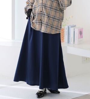 A HAPPY MARILYN（アハッピーマリリン）の「【Ｌ～８Ｌ】選べる身長別＆デザイン　ゆるっと楽ちん　ミニ裏毛　フレアスカート＆ワイドパンツ（ワイドパンツ・ガウチョ）」｜スカート／ネイビー