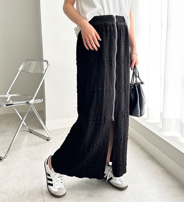 GeeRA（ジーラ）の「フロントジップカットスカート（ミニスカート）」｜詳細画像