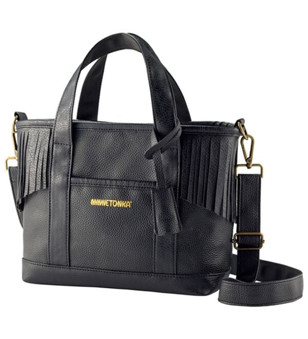 BELLUNA（ベルーナ）の「＜ミネトンカ＞フリンジ２ＷＡＹ手提げ（ハンドバッグ）」｜ブラック