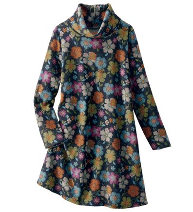 BELLUNA（ベルーナ）の「起毛素材花柄プリントチュニック（チュニックワンピース）」