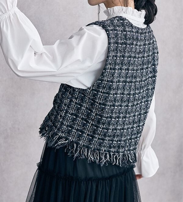 RANAN（ラナン）の「ツイードショートベスト（ベスト）」｜詳細画像