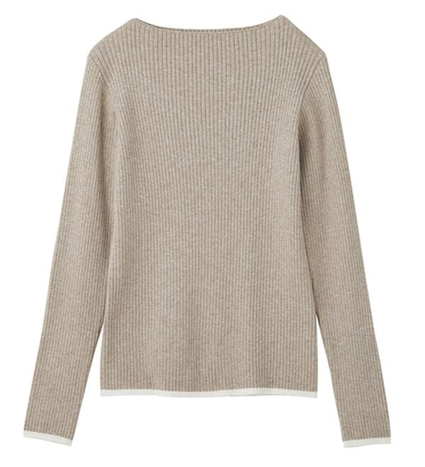 GeeRA（ジーラ）の「袖口ボタン配色ボートネックリブニット（ニット・セーター）」｜詳細画像