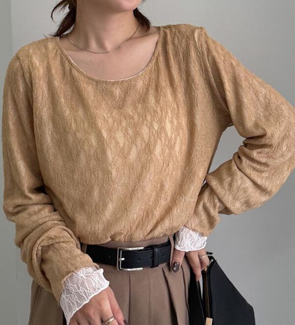 RANAN（ラナン）の「リバーシブルシアーレースＴ（カットソー）」｜詳細画像