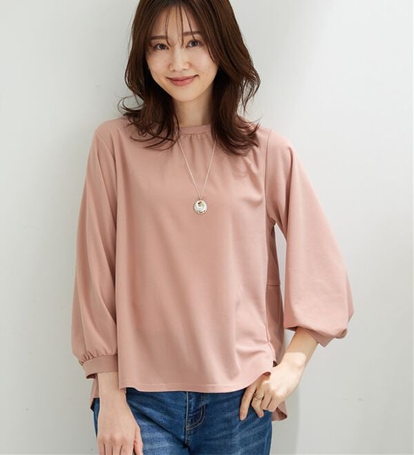 BELLUNA（ベルーナ）の「【再入荷】ボリューム袖美人顔バックフレアーＴブラウス（ブラウス）」｜詳細画像