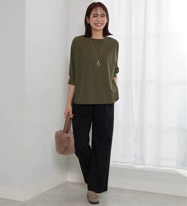 BELLUNA（ベルーナ）の「リブ切替ドルマンデザインプルオーバー（カットソー）」｜詳細画像