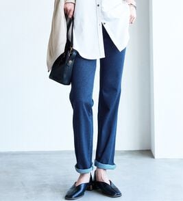 BELLUNA（ベルーナ）の「ヒンヤリ快適！接触冷感ニットデニムパンツ（フルレングスパンツ）」