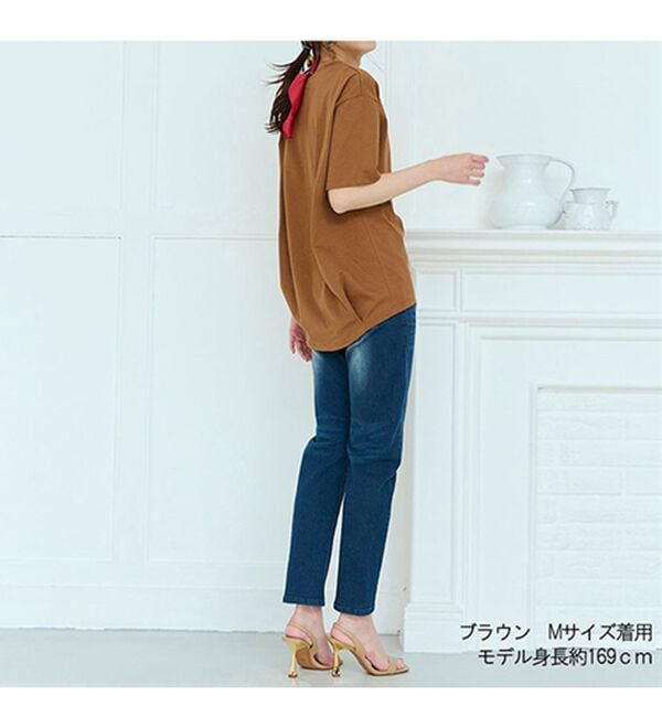 RANAN（ラナン）の「ひんやり！綿100％汗ジミ防止！裾タックロング丈Tシャツ＜Ｂeautiful Ｃotton＞（チュニック）」｜詳細画像